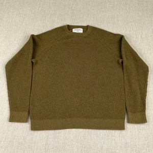 REI Co-op Waffle Knit Sweater Mens Medium M Green Military Gorpcore Outdoors - Picture 1 of 10