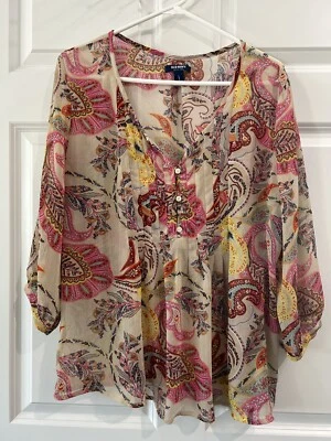 Blusa túnica boho de cachemira para mujer talla L excéntrica hippie caprichosa hada pintucada Foto 1 de 4