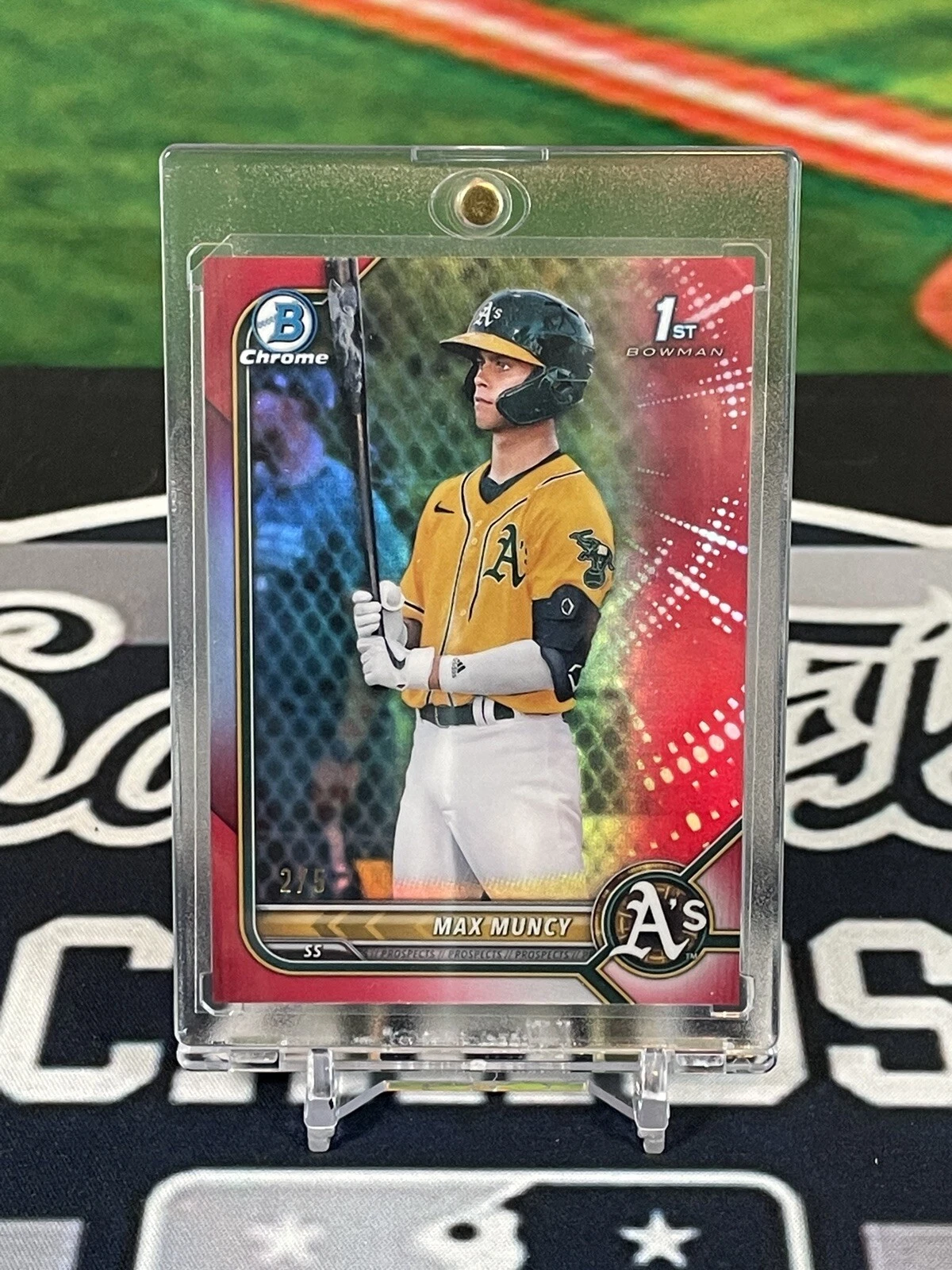 2022 Bowman Chrome Prospects Max Muncy Red Refractor #BCP-89 2/5 ATHLETICS