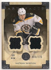 Nathan Horton 13-14 Upper Deck Artifacts Dual Game Used Jersey Silver /125