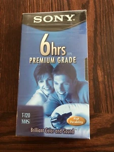 VHS Tape Sony T-120VL 6-Hour BLANK VHS TAPE Premium Grade - Picture 1 of 2