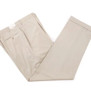Brioni klassische Passform "Cortina" hellbraune Ganzjahres Super 130s Wolle Anzughose 38 neu mit Etikett - Bild 1 von 5