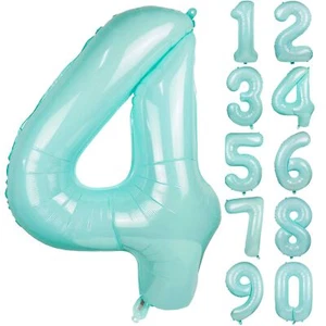 40" Macaron blue Number Balloons Helium Foil Mylar Balloon Birthday Party ban... - Picture 1 of 3