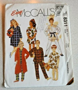McCall's #8311 Uncut Child Unisex Robe Tie Belt Pajamas Shirt Size 6-7 Pattern  - Picture 1 of 6