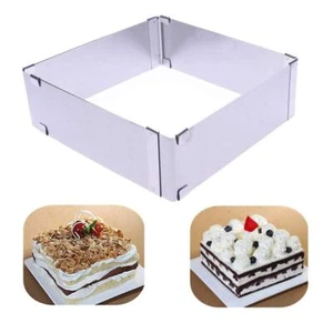 Stainless Steel Cake Ring Square Cake Mousse Mold Ring Cutter Adjustable From 6 - Picture 1 of 7