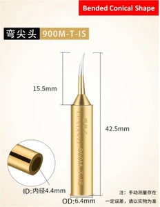 Soldering Iron Tips 900M-T-IS Series Replacement for Hakko 936 Station - Gold - Picture 1 of 2