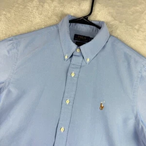 Polo Ralph Lauren Shirt Mens Large Blue Flesh Pony Long Sleeve Button Down - Picture 1 of 8