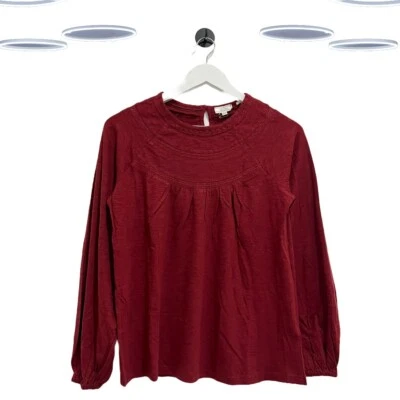 Женская хлопковая блузка с длинным рукавом Ex Fat Face красная - Изображение 1 из 3