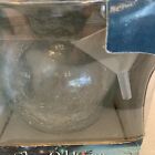 NEW in Box Hand Blown Glass OIL LAMP w/ Wick TRADITIONS Clear Glass Crackle
