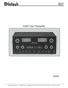 Manual de instrucciones Operating Instructions para McIntosh C 2200 - Imagen 1 de 1