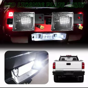 2X LED License Plate Tag Lights Assembly For Chevrolet Silverado 1500 14-18 - Foto 1 di 22