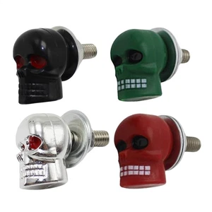 Totenkopf Kennzeichenschrauben Universal Kennzeichenbefestigungen Schrauben Kappen für Mot - Bild 1 von 15