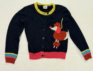 Mini Boden size 7-8Y colorful poodle cardigan cotton blend w/cashmere school - Picture 1 of 7