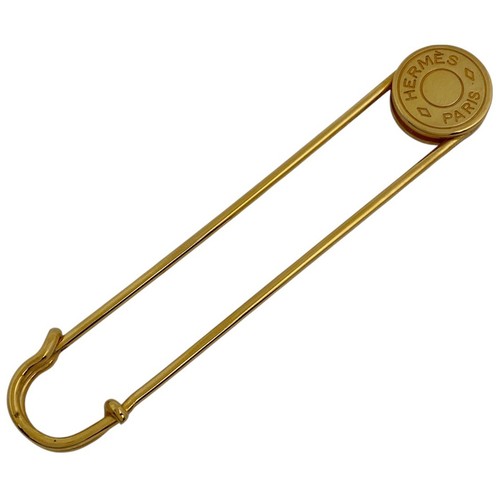 HERMÈS Spilla spilla con logo serie HERMES placcata oro donna