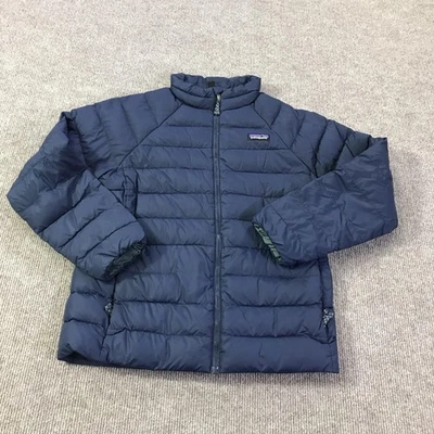 Chaqueta suéter de plumón Patagonia para mujer XL 14 azul NetPlus abrigo aislante acolchado Foto 1 de 4