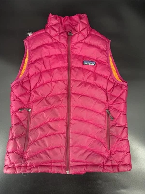 Chaleco acolchado Patagonia plumón de ganso para mujer talla S magenta cremallera completa rosa Foto 1 de 4