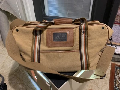 Fossil Large Leather & Canvas Duffle Bag - Weekend Bag - Heavy Duty - Image 1 of 4