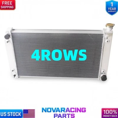 For 88-99 Chevy GMC C/K C1500 C2500 C3500 Suburban AT V8 4ROW Aluminum Radiator — 第 1/4 张图片