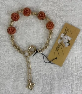 Patricia Nash Filigree Flower Rose Link Bracelet J218857C3 Egyptian Gold NWT - Picture 1 of 18
