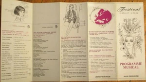 Air France 1968 Programma Musica In Volo-Festival En Plein Ciel-Programma Musicale - Foto 1 di 2