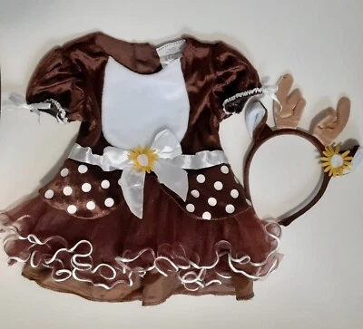 Disfraz de ciervo Halloween bebé niña vestido y diadema 6-12 meses Foto 1 de 4