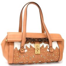 Limited edition Gucci Bamboo Shoulder Handbag 123259 Studded Flower Leather Be