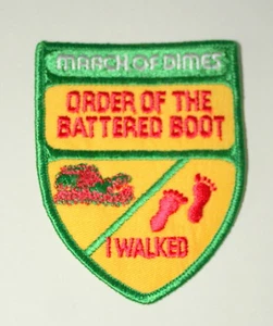 Vintage March Of Dimes Order Of the Battered Boot Boy Scouts? Patch NOS New - Picture 1 of 2