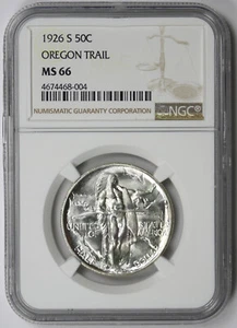 1926-S Oregon Trail Silver Commemorative Half Dollar 50C MS 66 NGC - Picture 1 of 4