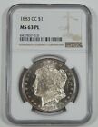 1883-CC Morgan Dollar CERTIFIED NGC MS 63 PROOF-LIKE Carson City Silver Dollar