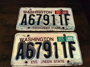 Washington State Pair of Matching License Plates A67911F - Picture 1 of 1