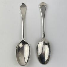 Pair Antique Queen Anne Solid Silver Dog Nose Spoons Thomas Saddler 1709 19.7cm