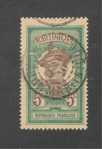 Martinica #65 (A16) En muy buen estado usado Sotn - 1908 5c Martinica Mujer - Imagen 1 de 1