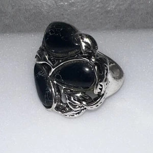 Black Stones Metal Ring, Fashion Jewelry Size 7.75 US ✅ (172) - Picture 1 of 6
