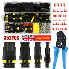 352 Pcs 12V Electrical Terminal Wire Connectors Plug Kits 1/2/3/4 Pin Waterproof