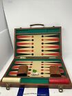 Vintage Backgammon set bakelite red white with unique board TAIWAN