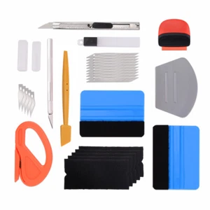 Car Window Tint Vinyl Film Wrapping Tuck Tool Felt Squeegees Knife Handy Scraper - Foto 1 di 9