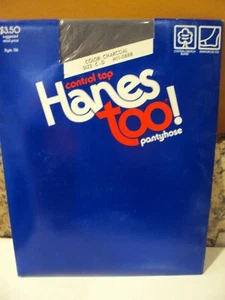 Vintage 1986 Hanes Too! Pantyhose Control Top Style 137 CD Charcoal  - Imagen 1 de 4
