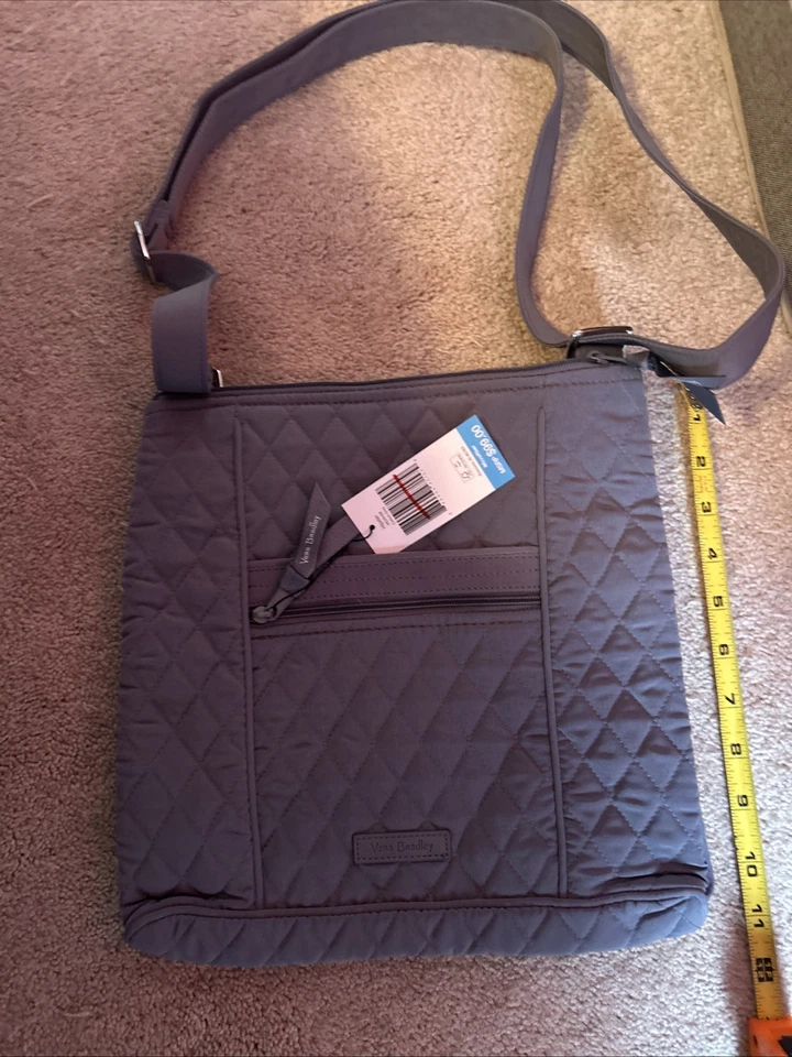 Bolso Bandolera Vera Bradley Microfibra Hipster Gris Carbono Nuevo con Etiquetas Foto 1 de 4