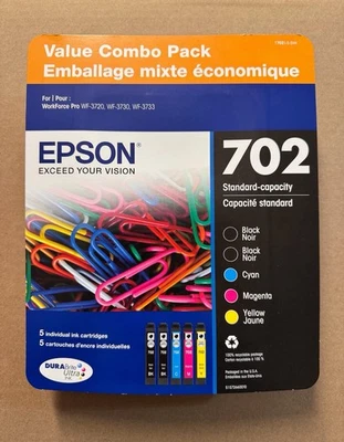Juego de 5 tintas Epson 702 paquete T7021-5-SVH - CADUCIDAD 02/2028 Foto 1 de 2
