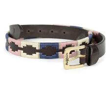 Shires Aubrion Drover Skinny Polo Belt in Pink/Natural/Navy