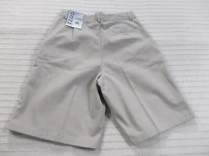 IZOD Boys Shorts 18 Beige Pleated Pocket Button Zip Classic Fit Cotton Blend New - Picture 1 of 10
