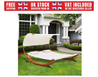  Hammock Chaise Wooden Double Sun Bed Lounger - Cream |  Uk