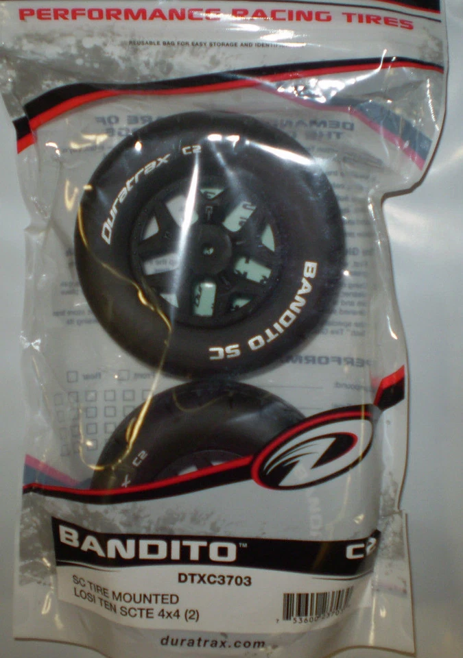 DURATRAX DTXC3703 BANDITO SC TIRE MOUNTED LOSI TEN SCTE 4X4 (2) NEW NIP - Image 1 of 1
