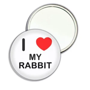 My Rabbit I Love Heart Round Mirror Pocket Compact (55mm or 77mm) - Afbeelding 1 van 6