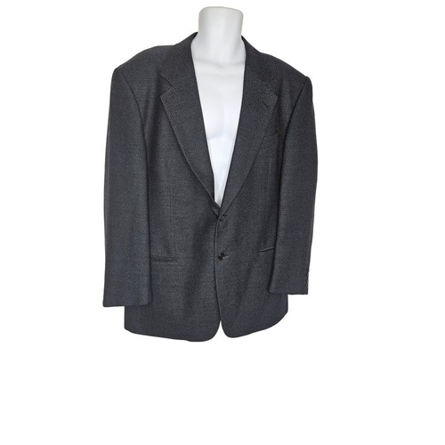 Giacca cappotto sportivo Valentino Uomo lana blazer spina di pesce blu navy taglia sconosciuta