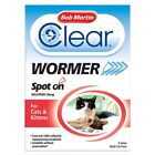 Bob Martin Clear Spot On Wormer for Cats and Kittens over 1kg - 4 tubes