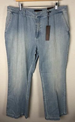 Pantalón vaquero Coldwater Creek talla 18 algodón calce clásico lavado claro nuevo con etiquetas Foto 1 de 4