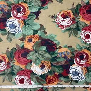 Cyrus Clark Upholstery Fabric 3 YD x 54" Wide Vtg 1988 Dark Floral Rose Teflon - Foto 1 di 7