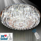 Chandelier Flush Ceiling Light 3 Colours + Remote Ctrl Bluetooth Genuine Crystal