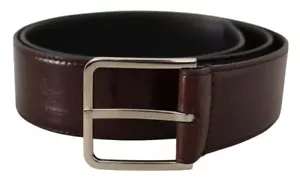 Dolce & Gabbana Cuero Marrón Oscuro Logo Grabado Hebilla de Metal Hombre - Imagen 1 de 5